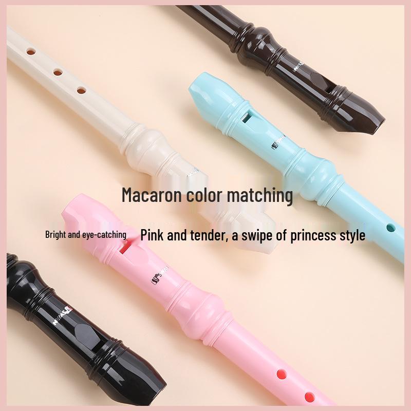 Swan Brand German Style 6/8-Hole Treble Recorder, Beginner C Key Flute for Children and Students