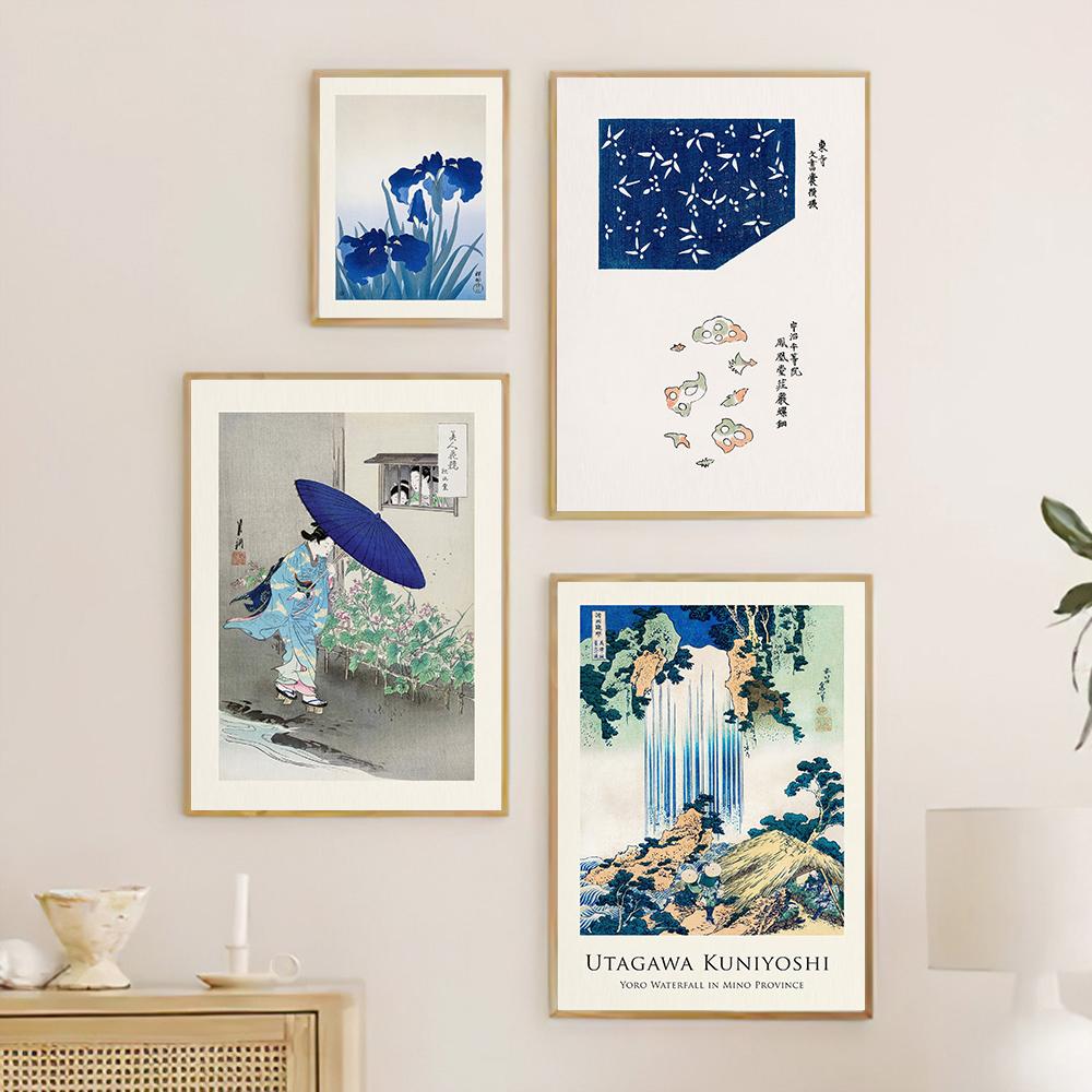 Japanese Gallery Wall Art Poster Set Print Woodblock Retro Katsushika Poster Kanagawa Great Wave Canvas Painting Room Home Decor