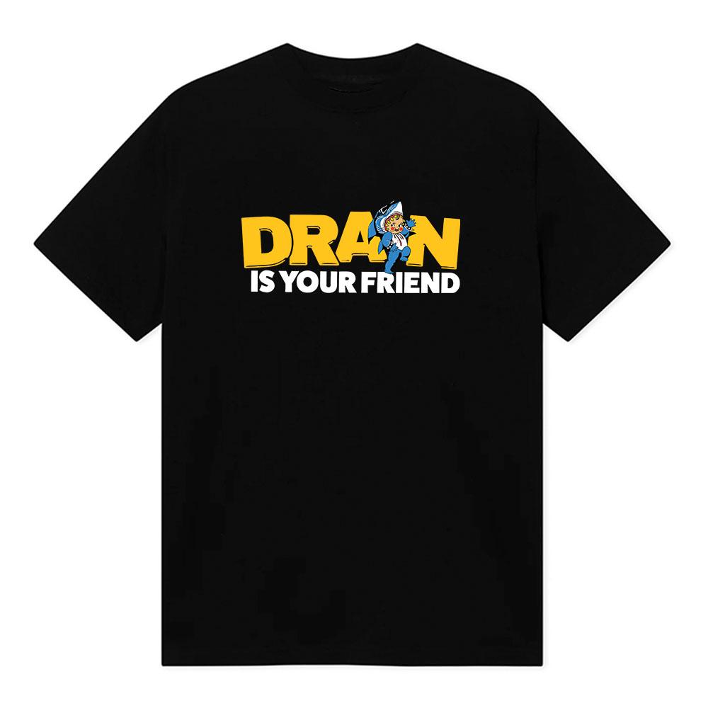 DRAIN KEWPIE FRIEND TEE . . . IS YOUR FRIEND Printing T-shirt Unisex Streetwear Hip Hop Cotton Short Sleeve Fashion Tshirts