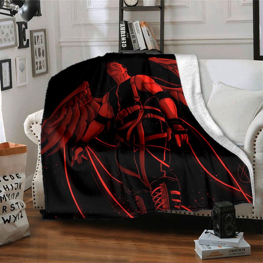 1 szt. Gadżety Rammstein Miękki Wygodny Koc Nadruk Cyfrowy, Wielosezonowy Wszechstronny Dzianinowy Materiał Pościel, Biuro, Sofa Dekoracja Domu Koc