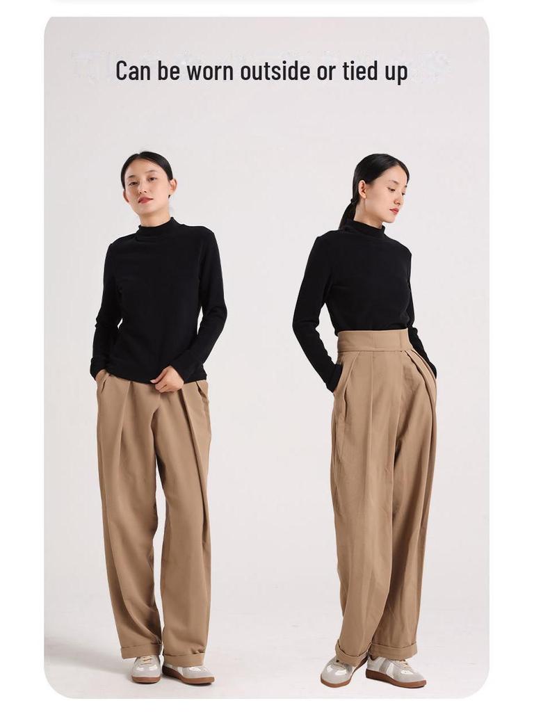 460G Women's Velvet Half-High Collar Warm Long-Sleeve T-Shirt - Winter & Autumn