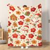 1pc Flannel Blanket Christmas Cartoon Elements Illustration This Shawl/blanket/nap Blanket/sofa Blanket Is Soft Comfortable and Wa