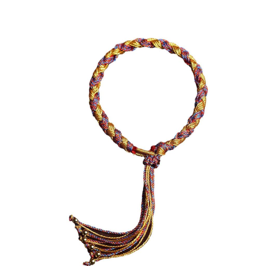 Tibetan Dragon Scale Knotted Adjustable Five-Color Hand-Woven Ethnic Bracelet