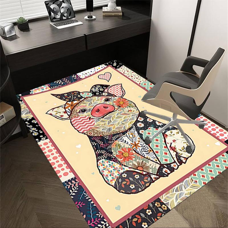 

1PC Piggy Pattern Non-Slip Floor Carpet Compatible for Office&Living Room&Bedroom&Dining room - Soft & Pattern, Vibrant Colors-H0383 60cm by 90cm