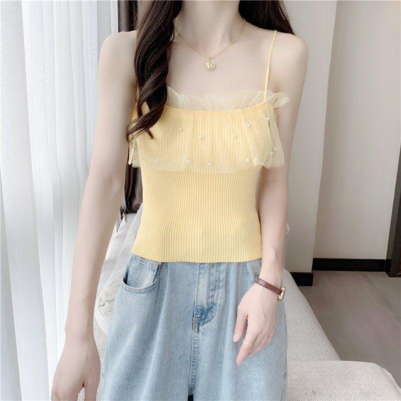 

Уникальная верхняя одежда женская летняя трикотажная основа внутренняя майка жилет one size