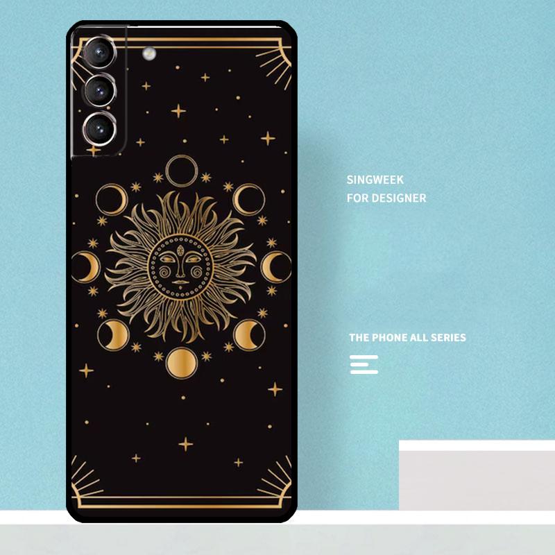 Crescent Moon Tarot Stars Sun Phone Case For Samsung Galaxy S24 Ultra S23 S22 Plus S21 S20 FE S8 S9 S10 Note 10 20 Cover