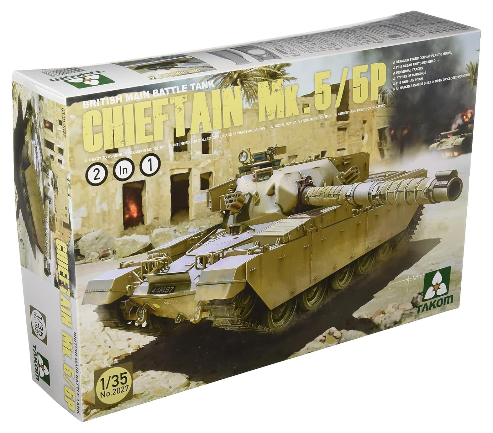 

TAKOM British Main Battle Tank Chieftain in 1 Plastic Model 1/35 Mk.5/P 2 Kit