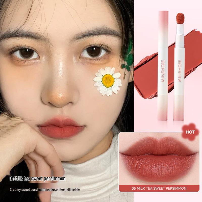 MINSHZEE Ming Xizhi Mattes Air Lippen-Gloss: Leichte Lippencreme & Puder für Herbst und Winter Aufhellung.