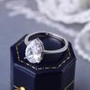 S925 Sterling Silver Teardrop 3 Carat Simulated Diamond Luxury Ring for Women - Elegant Wedding and Celebrity Style