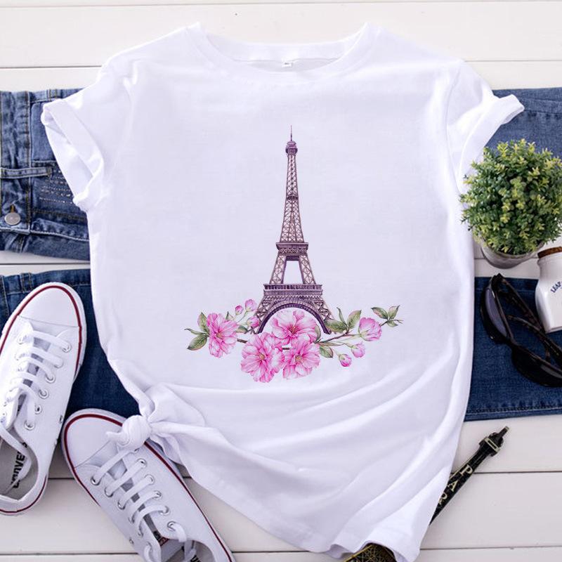 

Summer Butterfly Flower Women s Printed Simple Letter Cute Pure Cotton Short Sleeved T-Shirts Women’s XXXL