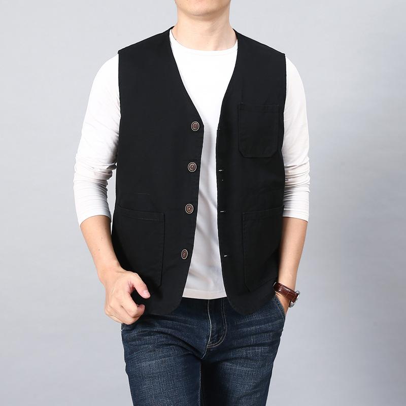 Gilet da Uomo in Puro Cotone Canottiera Senza Maniche Gilet Oversize con Peluche per Abbigliamento da Uomo
