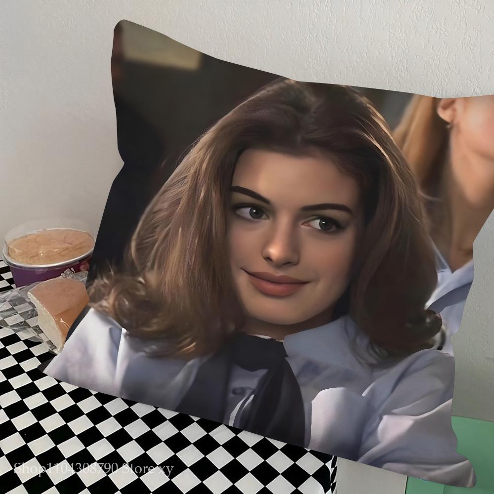 Anne Hathaway Pillow Case Square Pillow Bedroom Sofa Leisure Comfort Cushion Car Living Room Home Decoration