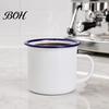 Durable Steel Water Cup Enamel Coffee Mug with Handle, Retro Style Cup, Smooth Lead Free Drinking Vessel Surface Portable for Hot Tea And Milk Outdoor