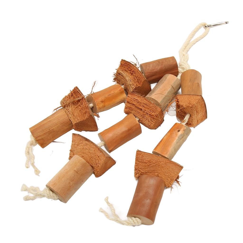 Vogel Kau Spielzeug Holzscheite Kokosnussschale Schnabel und Krallen Schleifen Papageienkäfig Spielzeug für Conure Nymphensittiche Wellensittiche Schöne Vögel