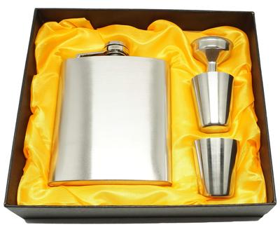 Praxia Skittles Hip Flask 7oz 200ml Plain Set Outdoor Pouch Funnel 2 Shot Glasses Cloth Included