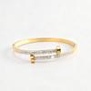 Classic Full Diamond Double Head Opening  Female Hot-selling High-value Gypsy Titanium Steel Non-fading 