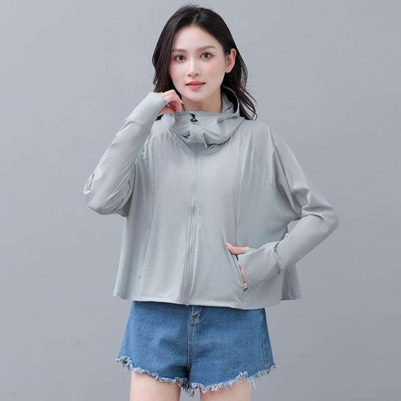 UPF100+Outdoor Sunscreen Clothes Women's Big Brimmed Hoodie Anti UV Cool Coat Casual Quick Drying Breathable Long Sleeved Skin Clothes