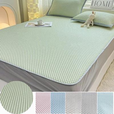 Summer Latex Summer Mat Kit Cooling Feel Bed Pad and Pillowcase Cold Sleeping Bed Mat for Summer Breathable Folding Cool Mat