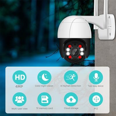 Kamera IP 4K Wifi 4MP Bezprzewodowa kamera PTZ do nadzoru zewnętrznego Śledzenie AI Nadzór CCTV P2P ICsee