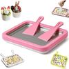 At Home Rolled Ice Cream Maker Kit, Instant Freeze Plate with 2 Scrapers, DIY Stainless Steel Rolled Ice Cream Makers Tray for Fun Freezer Desserts