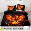 2/3Pcs Soft Comfortable Duvet Cover Duvet Cover Sets, Burning Phoenix Quilt Set, Black Background, Magic Bedding Set