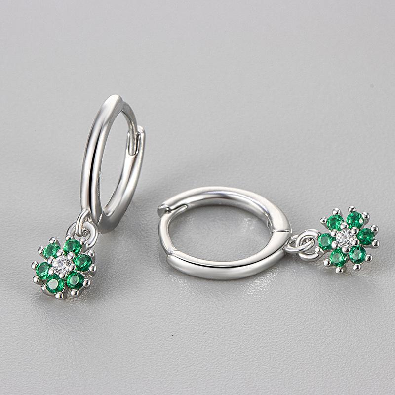 Elegant Snowflake Stud Earrings With Crystals Minimalist Round Hoop Earrings For Women Luxury Jewelry copper