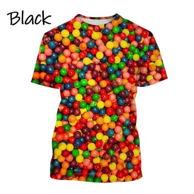 Summer Candy Chocolate Casual 3D Printing T-Shirts Unisex Men's and Women's Fashion Clothing Streatwear T-Shirts