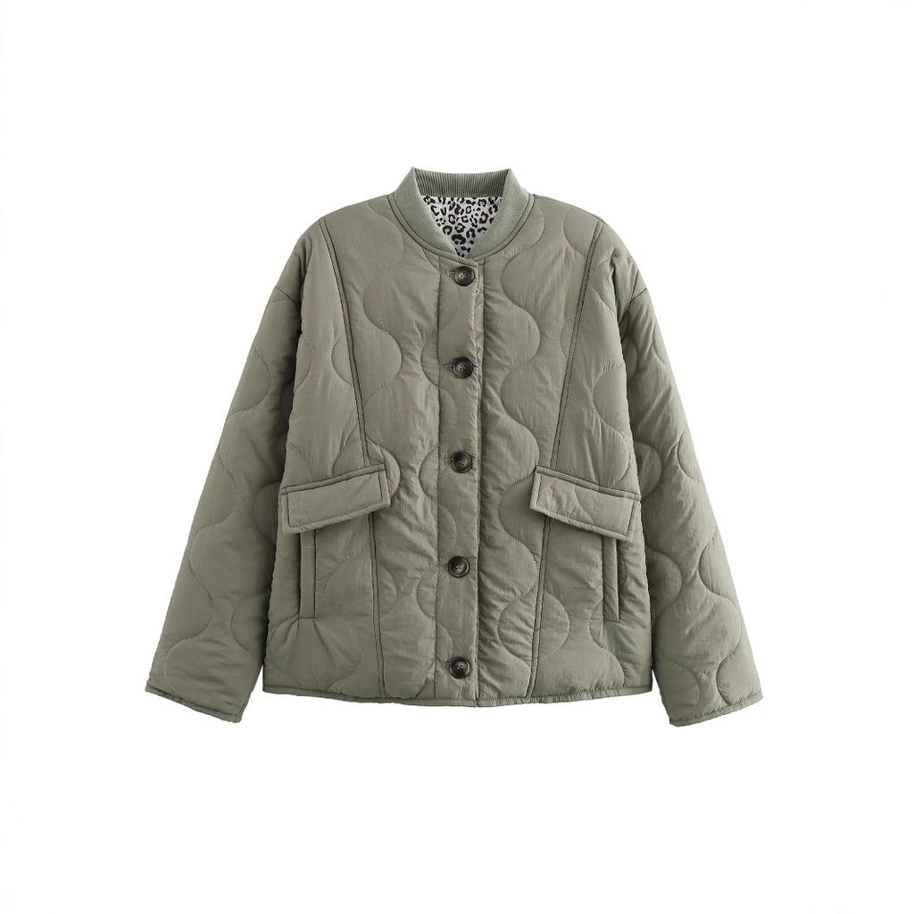 Women'S Quilted Button Cotton Clothing Fashion Comfortable Vintage Casual Jacket
