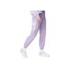 Li Ning Sports Trend Series Solid Color Letter Drawstring Sports Long Pants Women Bottoms Lavender-Purple AYKS312-3