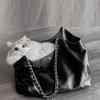 Garbage bag bag Women's commuter tote bag One shoulder armpit chain bag Large capacity bucket bag Stray bag