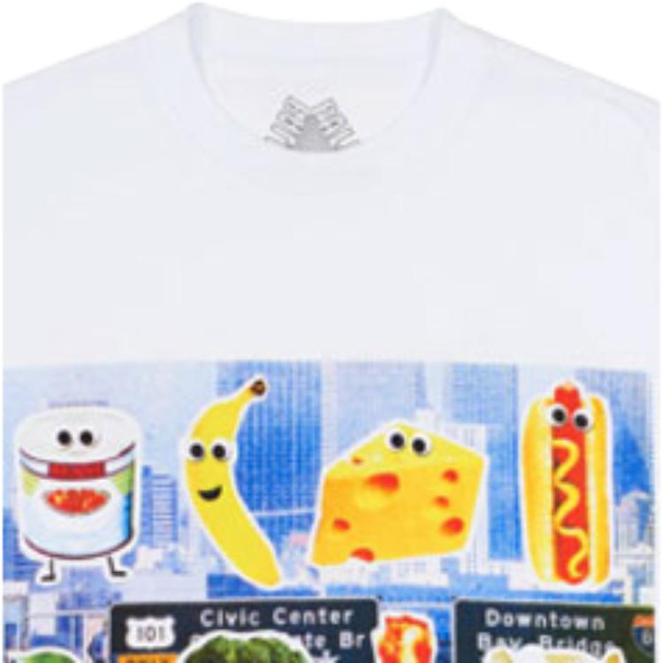 Palace Camiseta de Manga Corta con Estampado de Verduras y Brócoli Unisex Tops Blanco P12TS018