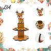 Wooden Money Gift Display Christmas Holder Ornaments with 10 Holes, Snowman Santa Claus Tree Cute Holiday Character Decor Cash Holder, Rack