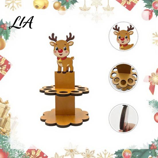Wooden Money Gift Display Christmas Holder Ornaments with 10 Holes, Snowman Santa Claus Tree Cute Holiday Character Decor Cash Holder, Rack