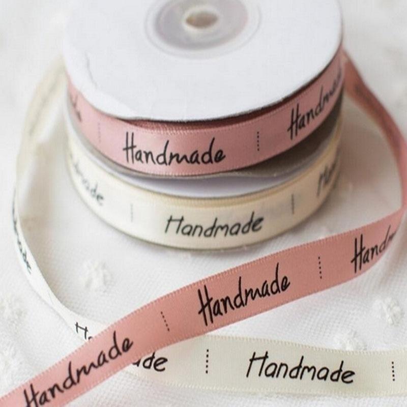 25Yards Handmade Ribbon Cream Pink Color Wrapping Silk Satin Ribbon Wedding Party Favor Gift Box Cak