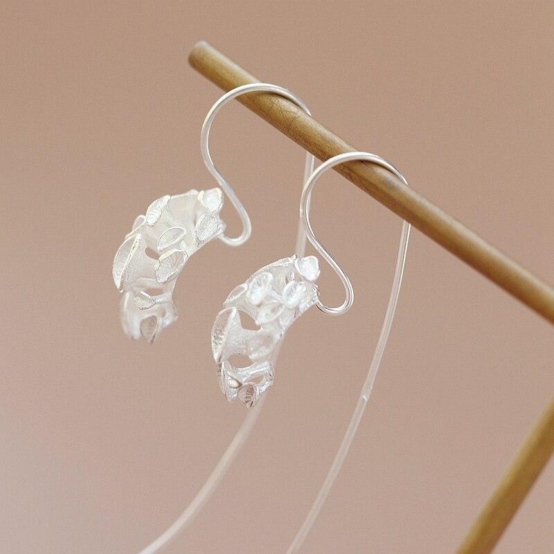 Authentic 925 Sterling Silver Earring Creative Retro Charm National Style Long Earrings Lady Jewelry Gift