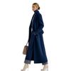 2026 Winter Women Long H-line Notched Lapel Wool Blend Coat Commuter Outerwear
