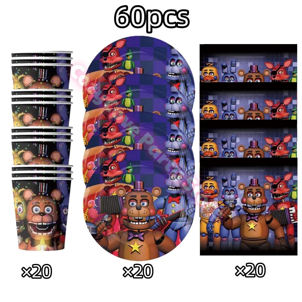 Neltoned Birthday Party Decoration Cups Plates Cake Topper Balloons For Kids Party Favors Freddyed Bear Gifts By Fnafs