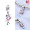 Original Charms Copper Cute Little Girl And Cat Pendants Fit Charms Plata Bracelets For Women Women Jewelry Making Diy