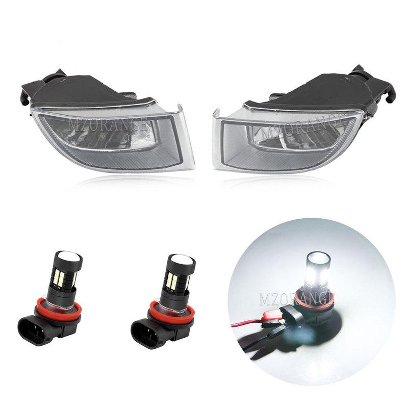 For Toyota Land Cruiser Prado 120 2002-2007 2008 2009 Fog Lights Led Headlight Clear Lens Fog Lamp Cover Grill Bezel Accessories