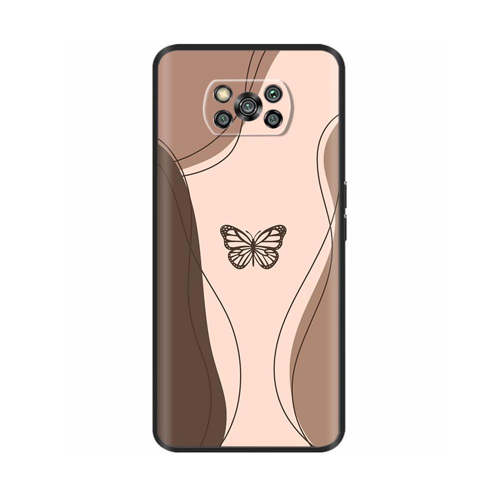 Etui na Poco X3 Pro Motyl Serce Miękkie Płynne Silikonowe Pełna Ochrona Etui dla Xiaomi Poco X3 NFC Pokrowiec Dla Poco X3 PocoX3