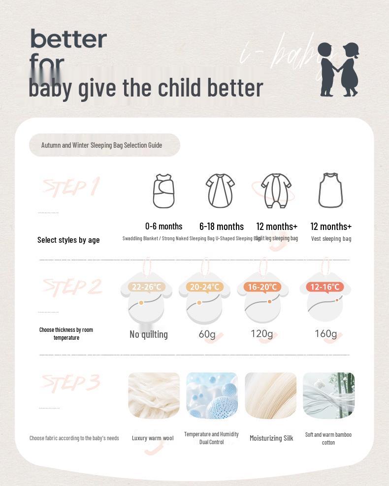 iBaby Wool Baby Sleeping Bag - Autumn/Winter Anti-Kick Quilt