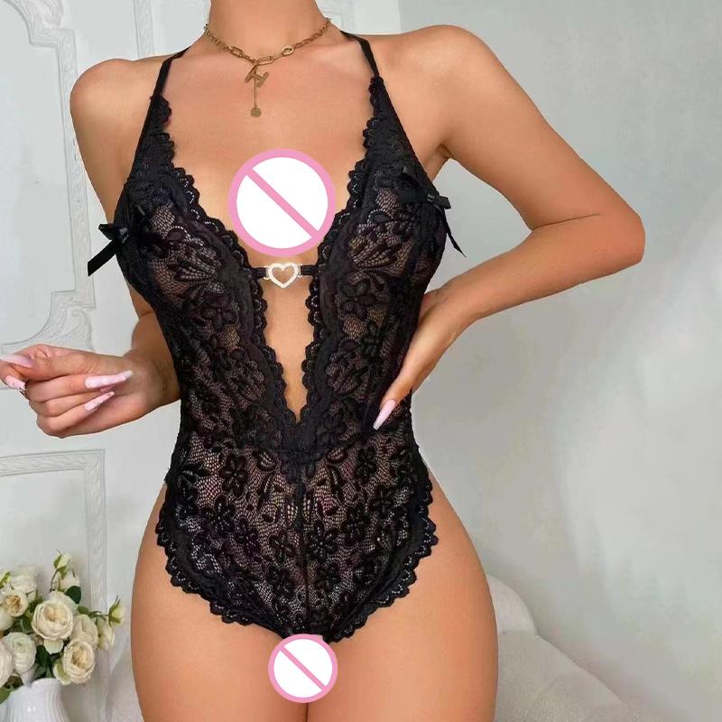 New Sexy Lingerie Open Bra Crotch Less Underwear for Sex Lace Sleepwear Lingerie Babydoll Bodysuit Lenceria Erotic Sexi Costumes