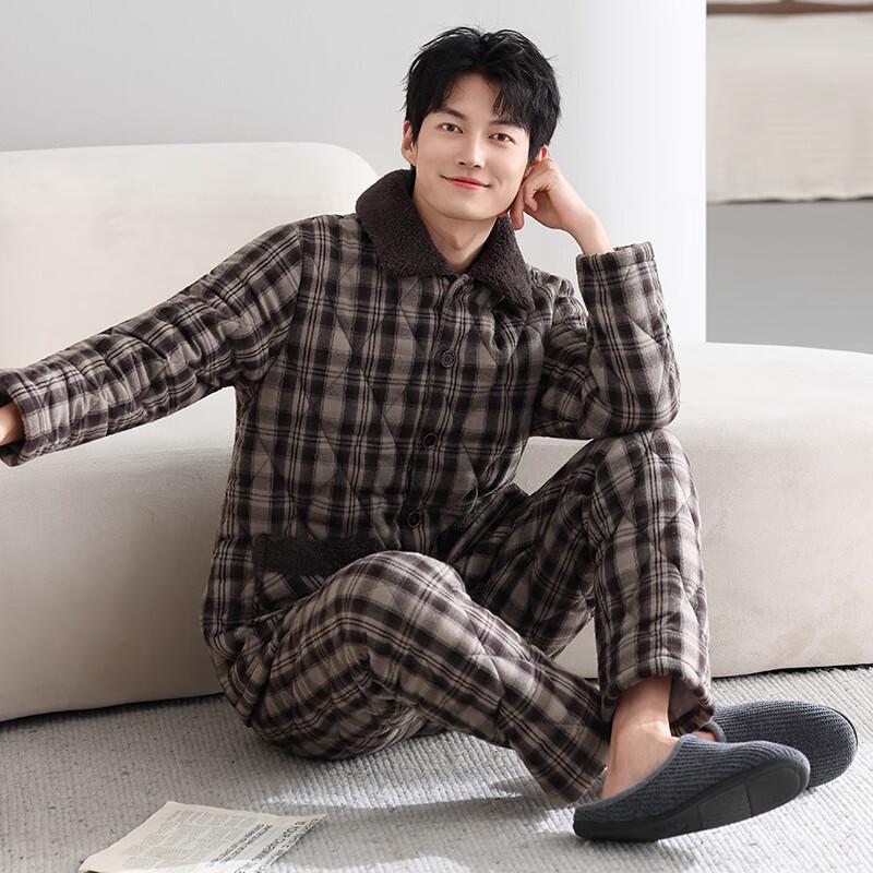 Мужская зимняя утепленная флисовая пижама L