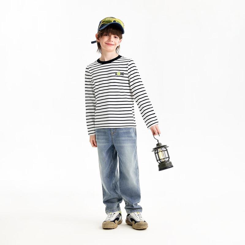 

Annil Kids Striped Cotton Knit Sweater 120