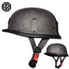 Leather Vintage Helmet  WWII Style BLACK German Motorcycle Open Face Half Helmet Chopper Biker Pilot Camouflage