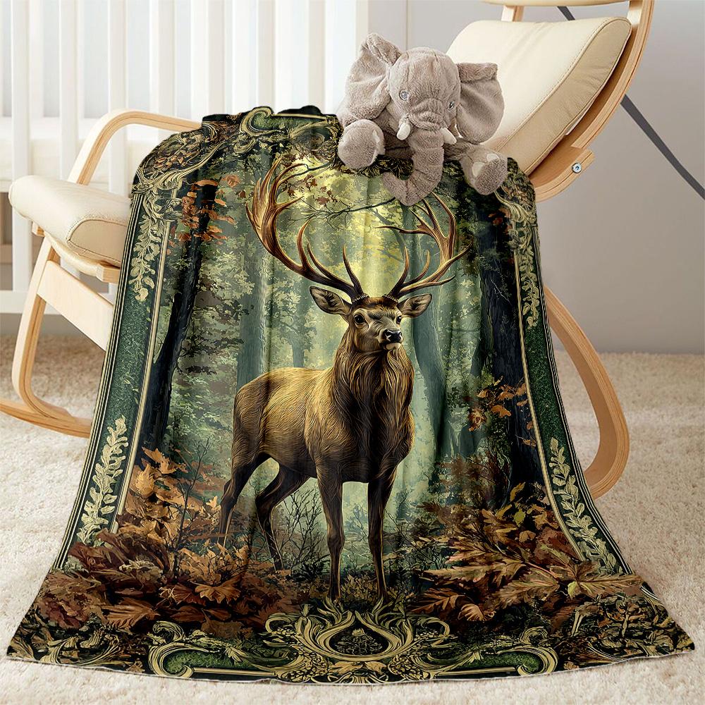 Deer Blanket Soft & Cozy Great for Office Livingroom Sofa All-Season Use Digital Print Perfect Gift for Relatives and Friends