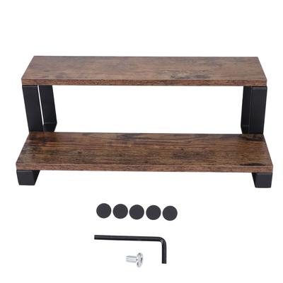 2 Tier Wooden Display Riser Stand Tiered Perfume Organizer Stand Spice Rack Organizer Display Shelf