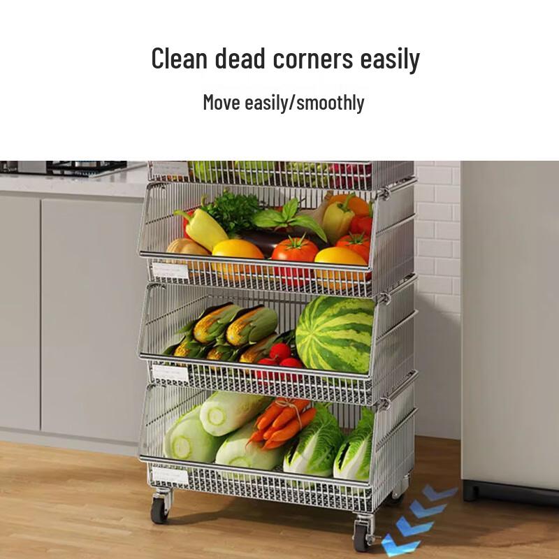 Multi-Layer Floor-Standing Kitchen Storage Rack