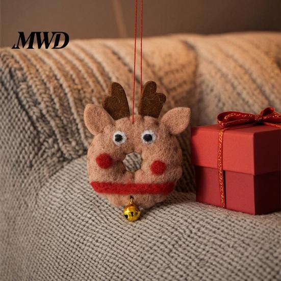 Handmade Wool Felt Craft Gifts Christmas Ornament, Santa Claus, Elf, Snowman Warm Fairy Tale Style Ornaments Hanging Decor, Cute Tree Decoration
