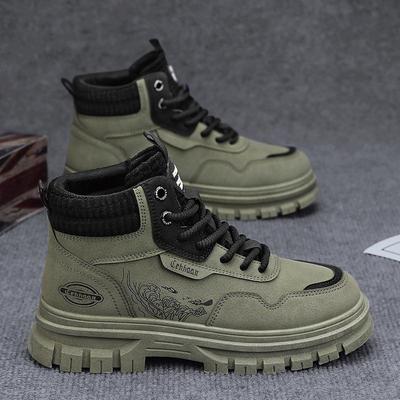 Martin Boots Men's Autumn 2025 New High-top Versatile Casual Shoes Men's Outdoor Wear-resistant Thick-soled Labor Insurance Trendy Shoes